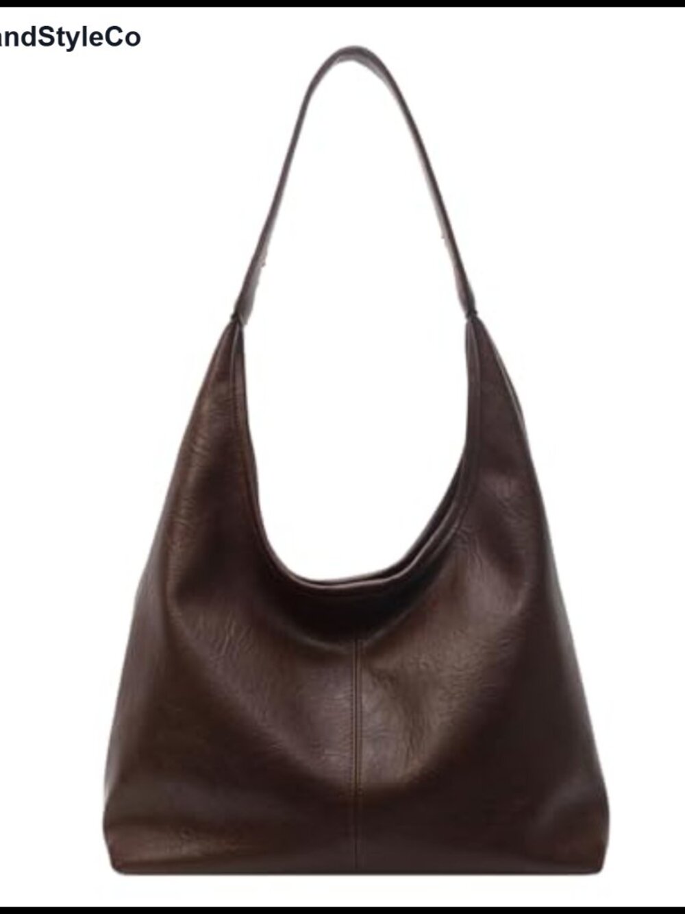 Vegan Leather Slouchy Hobo Shoulder Bag & Small Purse Set Large Tote